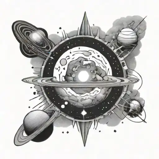 astronomy related like universe tattoo design idea