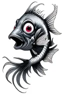 finding dory fish spine tattoo with real fish tattoo design idea