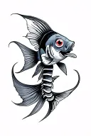 finding dory fish spine tattoo with real fish tattoo design idea