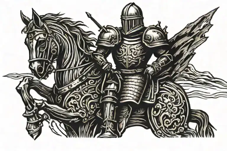 knight tattoo design idea