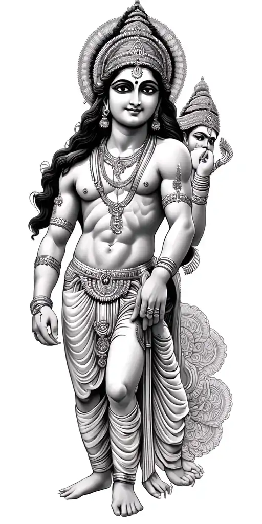 lord krishna and lord brahma  tattoo tattoo design idea