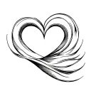 ocean waves making a heart shape tattoo design idea