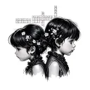 siblings crossword tattoo design idea