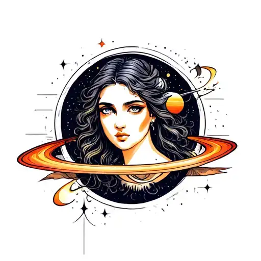Venus planet tattoo design idea