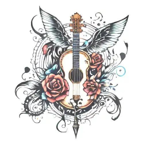 semicolon, music, and cross tattoo design idea