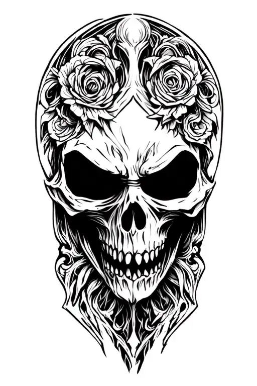 grim reaper head tattoo design idea