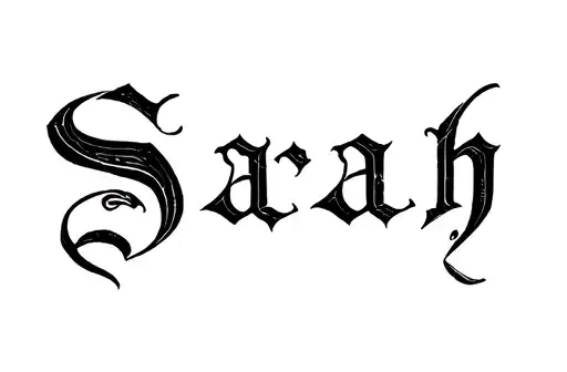 "Sarah" tattoo design idea