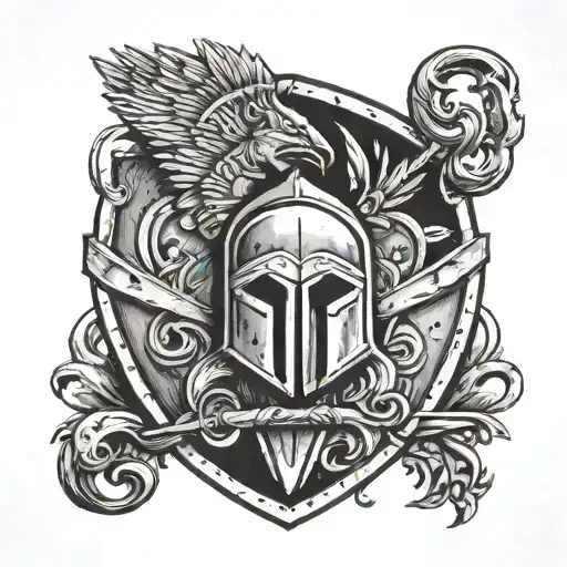 spartan shield tattoo design idea