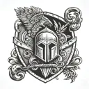 spartan shield tattoo design idea