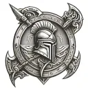 spartan shield tattoo design idea