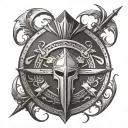 spartan shield tattoo design idea