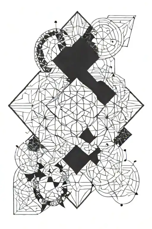 Sacred geometry patterns tattoo design idea