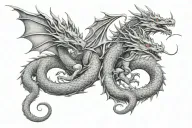 Dragon 3 headed dragon tattoo design idea
