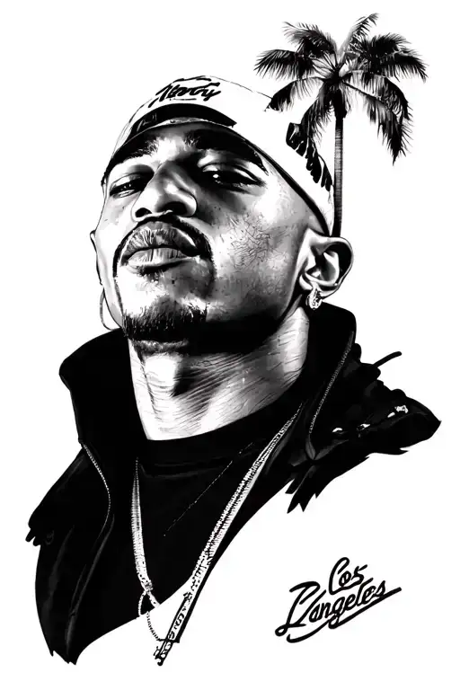 tupac and city of los angeles tattoo design idea