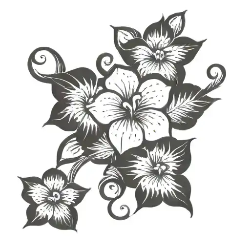 African Violet tattoo design idea