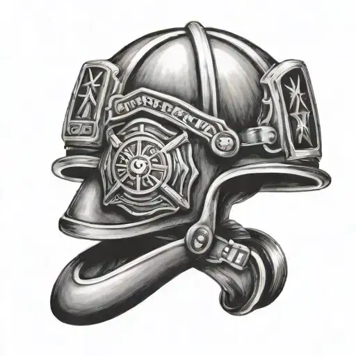 Firefighter helmet tattoo design idea