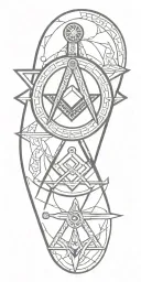 freemason square and compass tattoo design idea