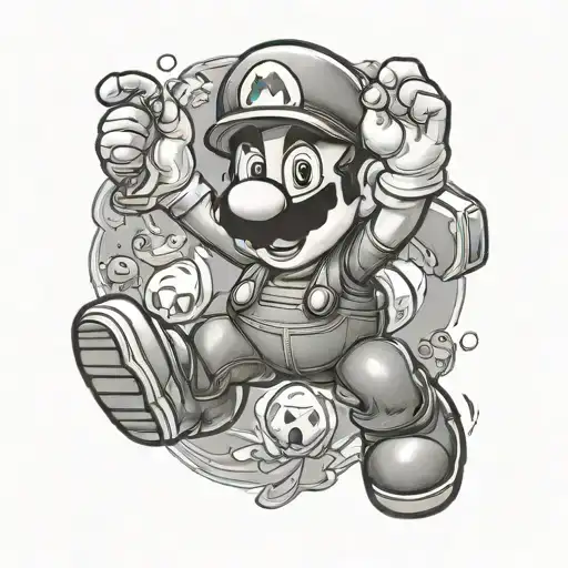Mario character tattoo design idea