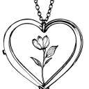 open heart shaped locket with flower in it tattoo design idea