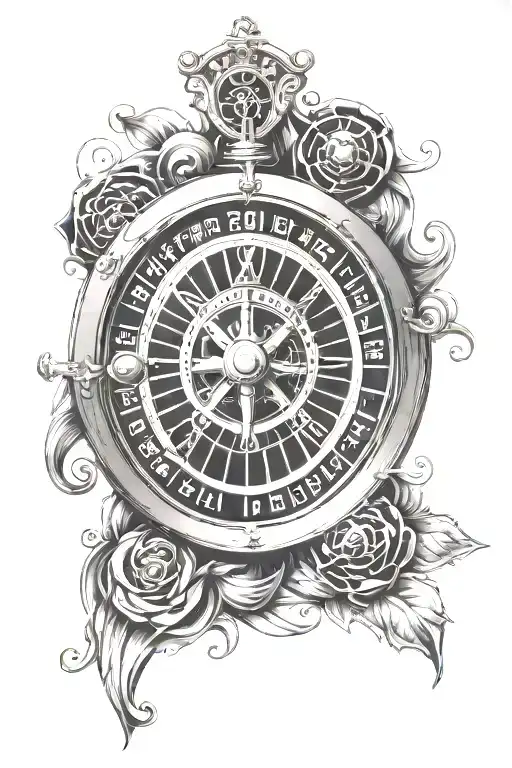 Roulette casino, tattoo design idea