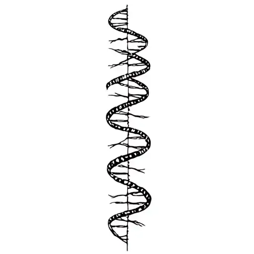 tree dna strand intertwined simbolizing life tattoo design idea