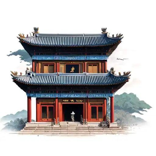 Chinese Building tattoo design idea