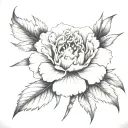 carnation from the top down view tattoo design idea