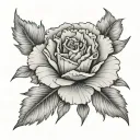 carnation from the top down view tattoo design idea
