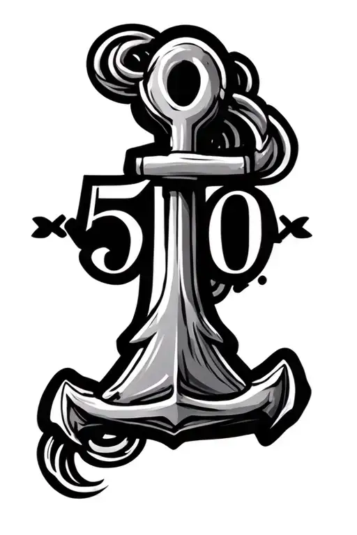 forarm tattoo that mainly says 510 with an anchor design around it tattoo design idea