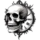 memento Mori with skull and time tattoo design idea