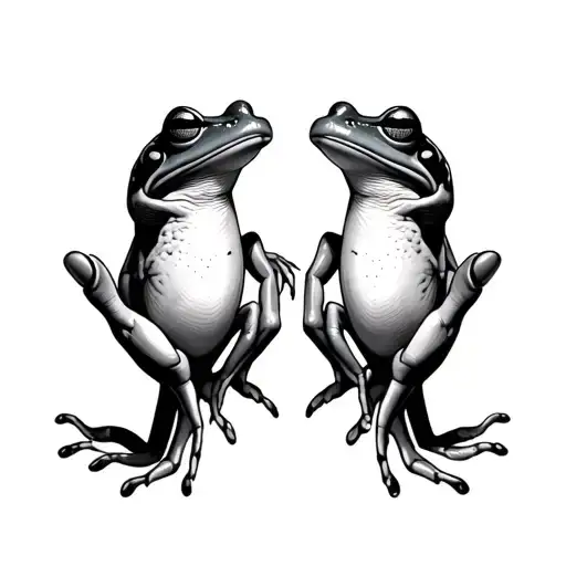 frogs hands reaching tattoo design idea