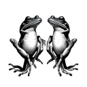 frogs hands reaching tattoo design idea