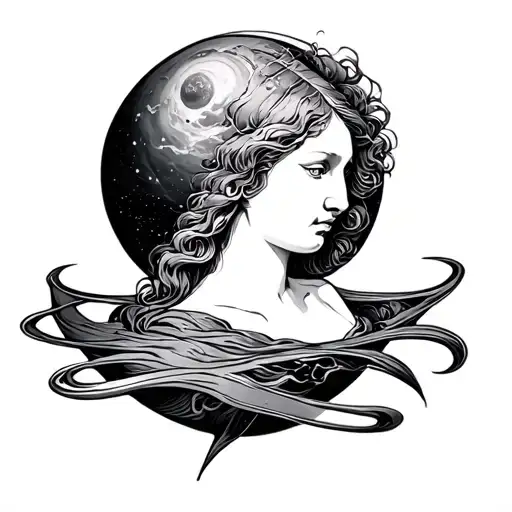 Venus planet symbol tattoo design idea