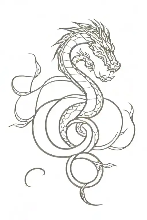 anaconda coiling dragon tattoo design idea