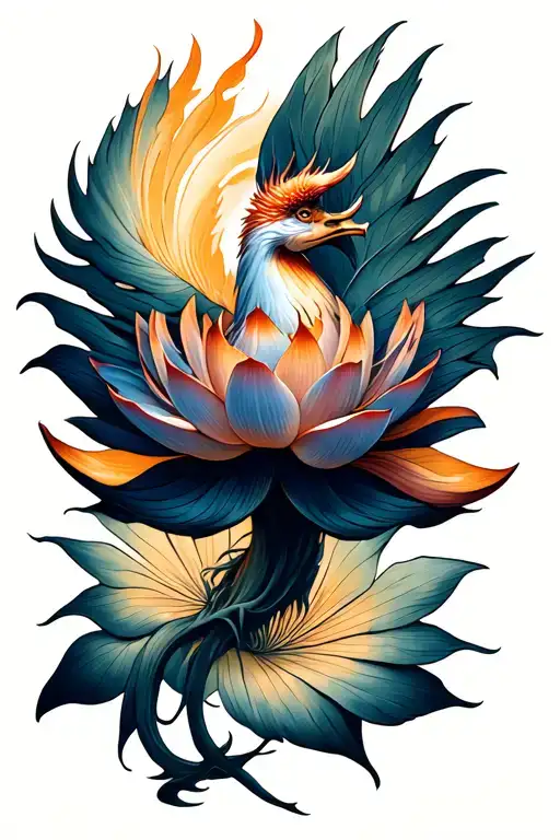 Lotus Phoenix tattoo design idea