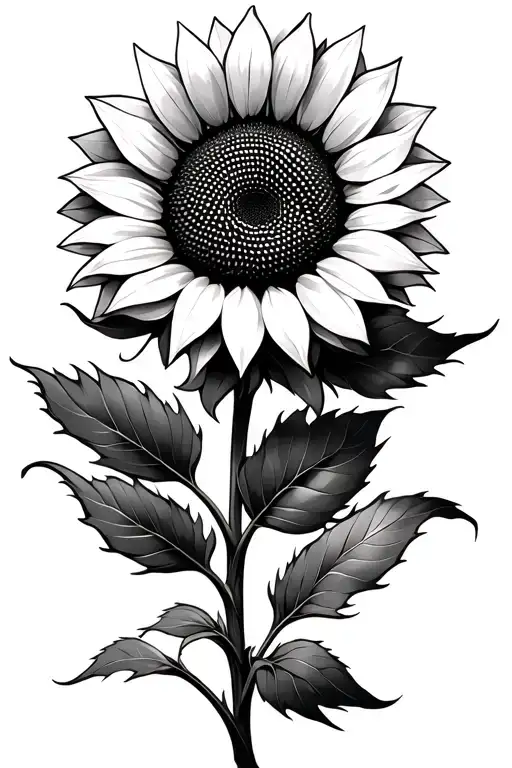 sunflower with geometric honey comb without bees tattoo design idea