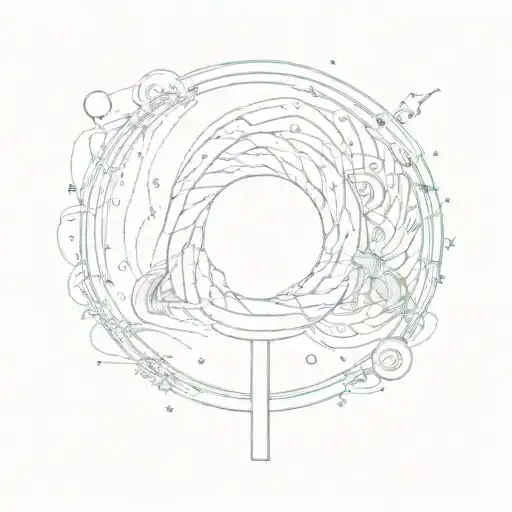 a red, yellow, and green lollipop tattoo design idea