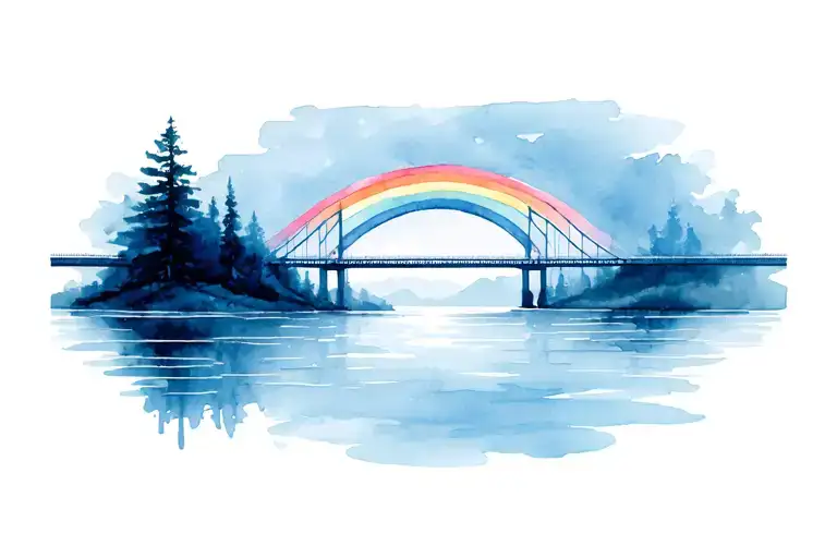 rainbow bridge tattoo design idea