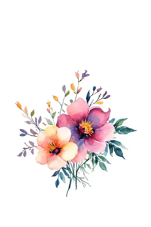 oryx and almobd flowers blooming flowers tattoo design idea