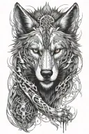 wolf running alongside tattoo design idea