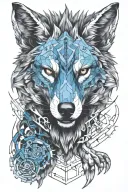 wolf running alongside tattoo design idea