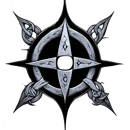 bind rune circle tattoo design idea
