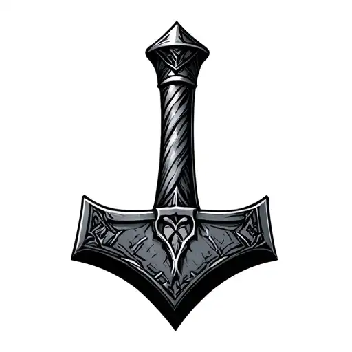 thor's hammer tattoo design idea