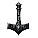 thor's hammer tattoo design idea