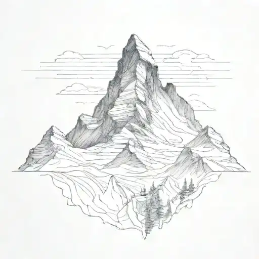 matterhorn mountain peak tattoo design idea