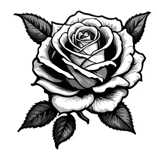 Old School rose for the knee design tattoo design idea