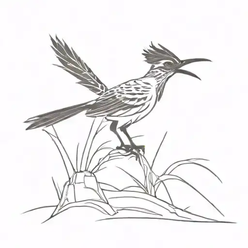 roadrunner silhouette tattoo design idea