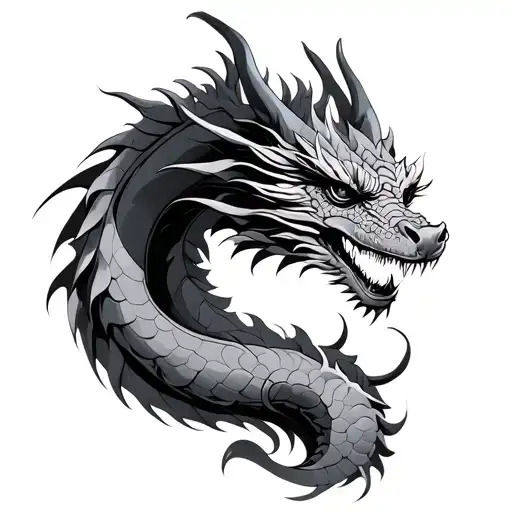 dragon feminin tattoo design idea