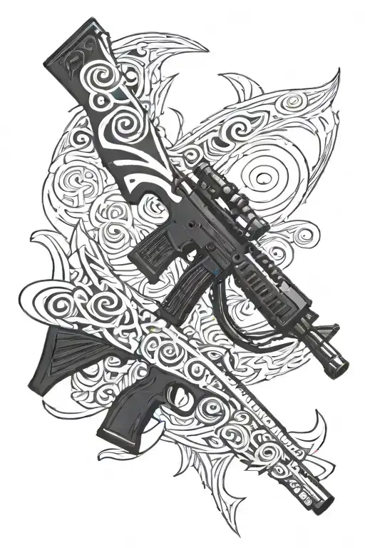 counter strike awp weapon tattoo design idea