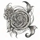 intuition using flowing lines tattoo design idea